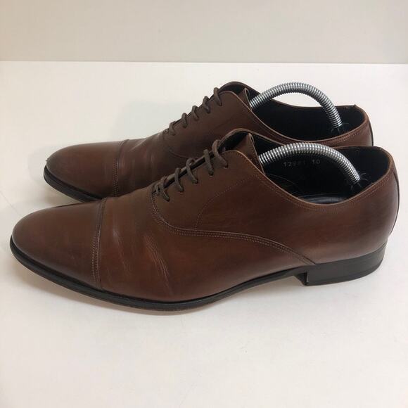 VERY GOOD To Boot New York Brandon Cap Toe Oxfords Brown Leather Men's Size 10 - Picture 3 of 12
